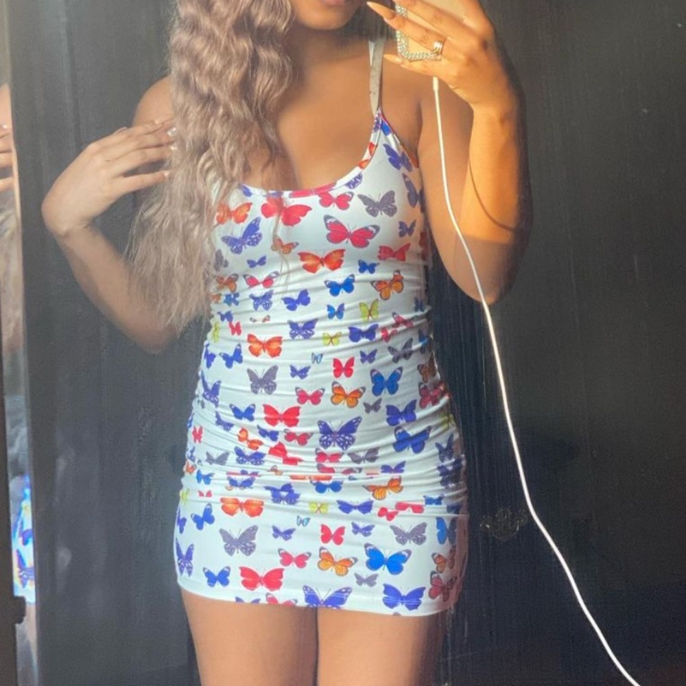 SHEIN’s butterfly bodycon mini dress